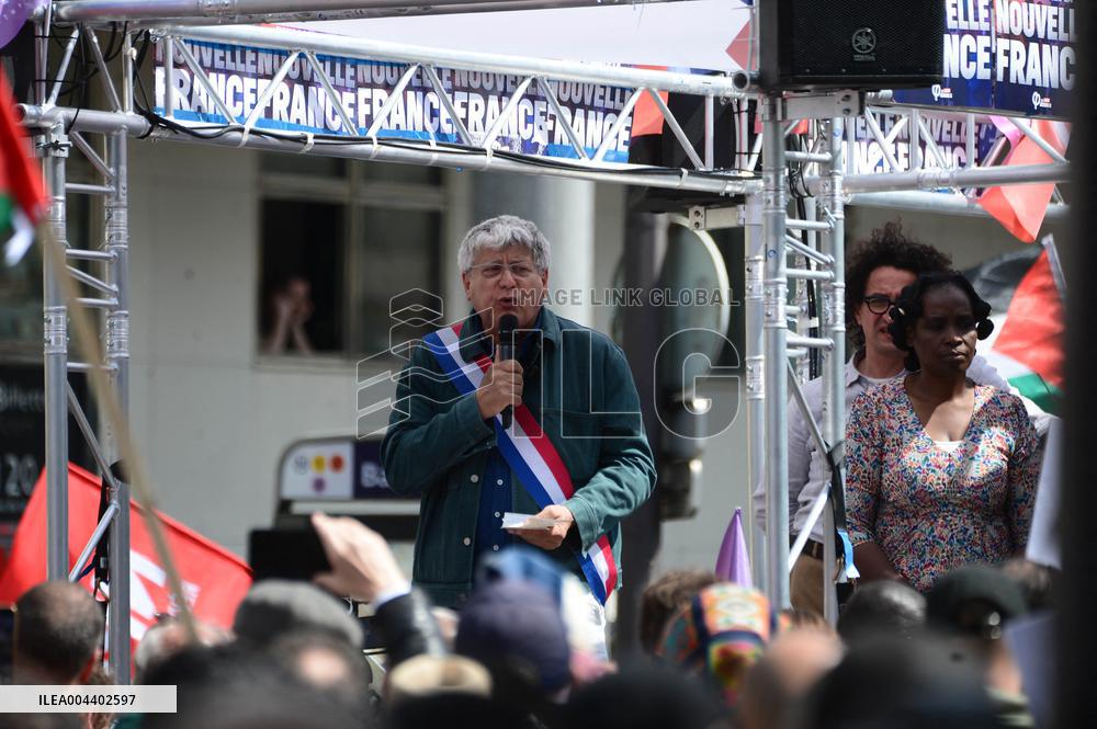 Jean-Luc Melenchon Joins March Against Islamophobia - Paris