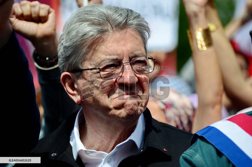 Jean-Luc Melenchon Joins March Against Islamophobia - Paris