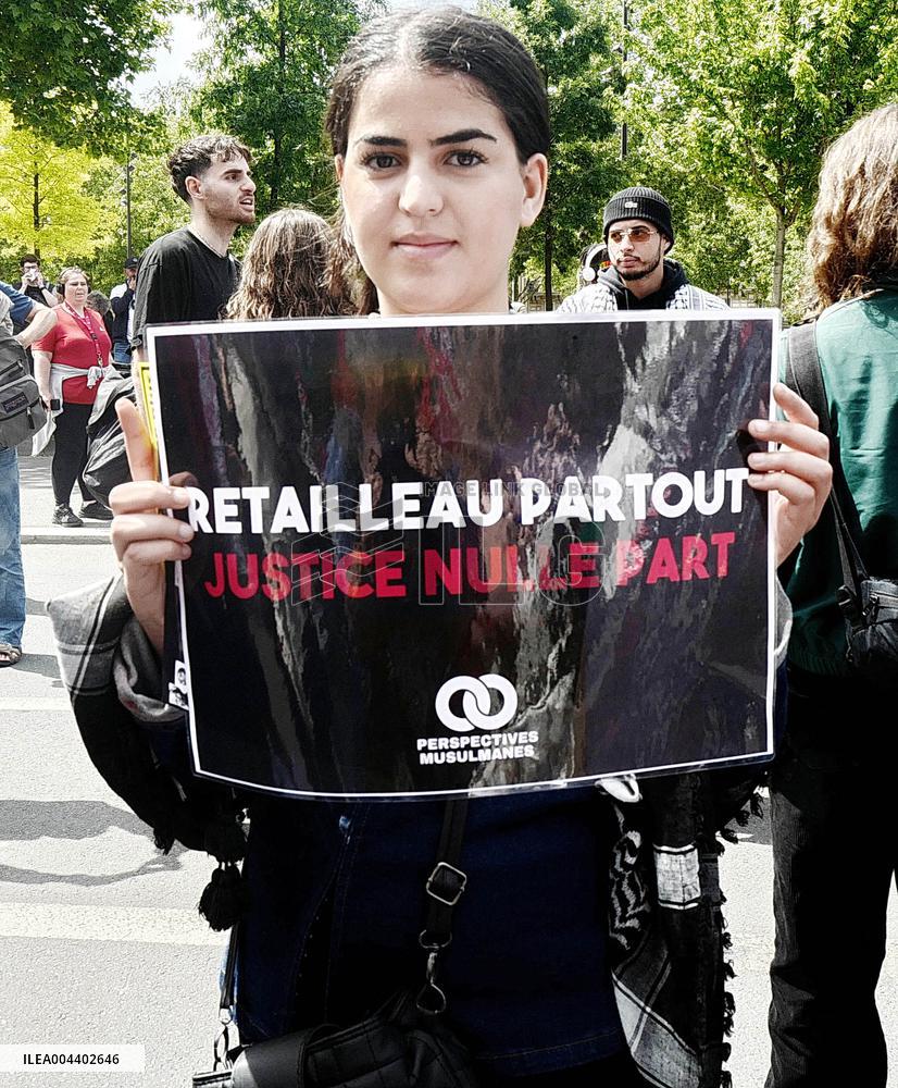 Jean-Luc Melenchon Joins March Against Islamophobia - Paris