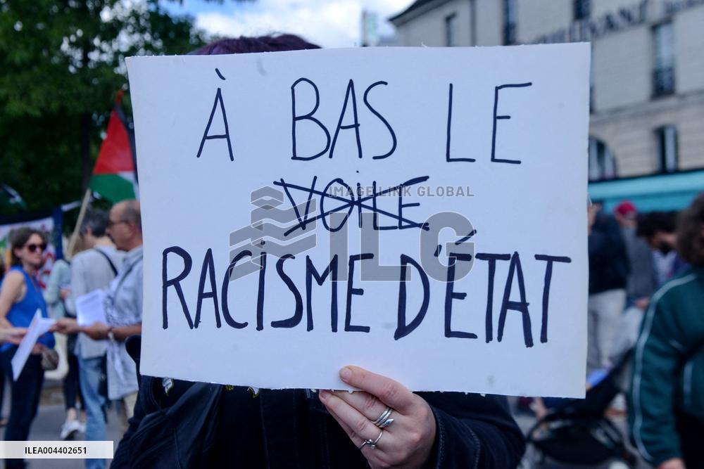 Jean-Luc Melenchon Joins March Against Islamophobia - Paris