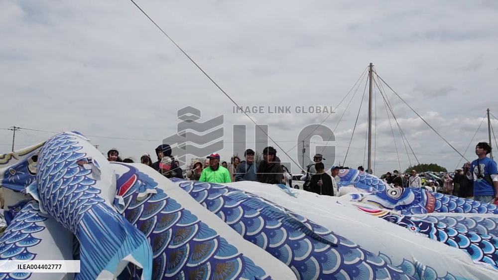Carp streamers in tsunami-hit city
