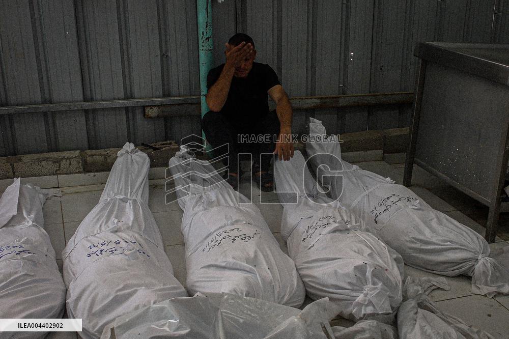 Funeral of Palestinians Killed in Israeli Strikes - Palestine