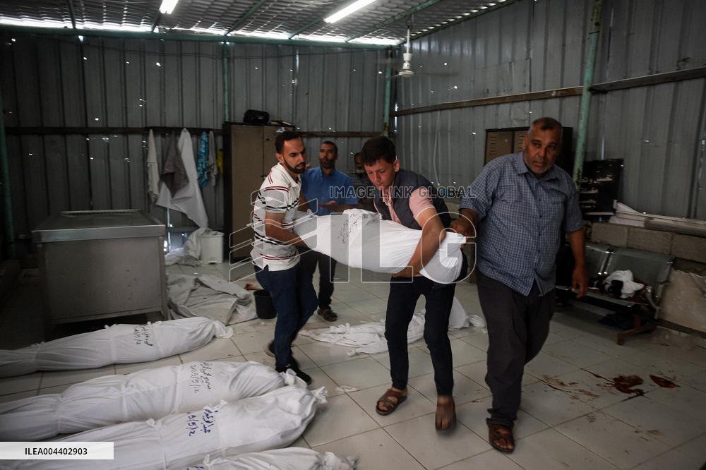 Funeral of Palestinians Killed in Israeli Strikes - Palestine