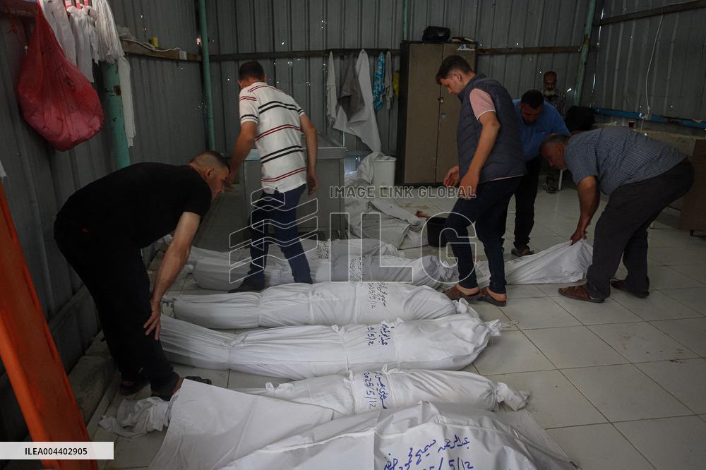 Funeral of Palestinians Killed in Israeli Strikes - Palestine