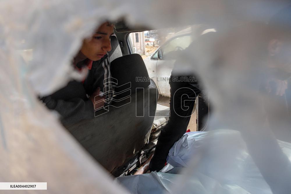 Funeral of Palestinians Killed in Israeli Strikes - Palestine