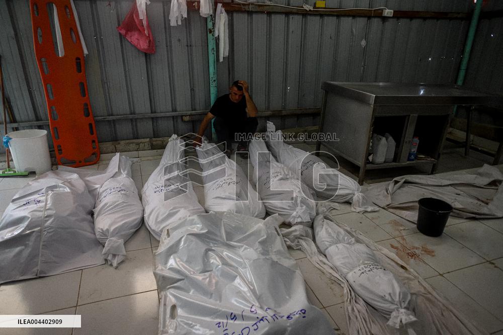 Funeral of Palestinians Killed in Israeli Strikes - Palestine