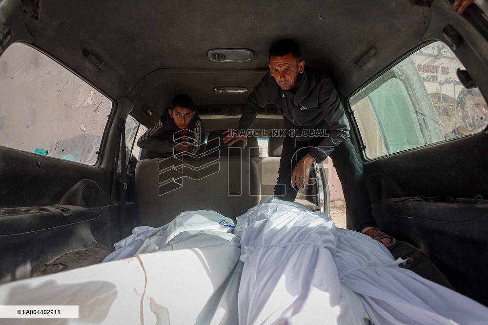 Funeral of Palestinians Killed in Israeli Strikes - Palestine