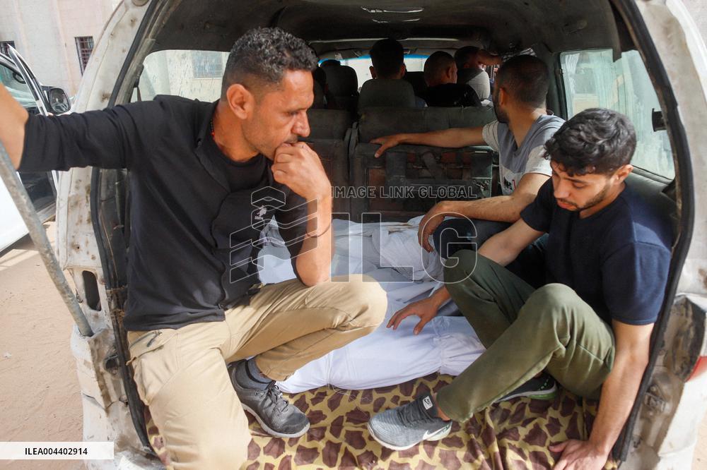 Funeral of Palestinians Killed in Israeli Strikes - Palestine