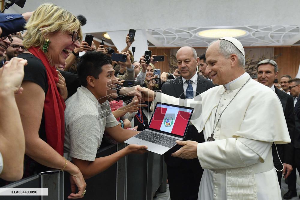 Pope Leo XIV Audience With Representatives Of The Media - Vatican