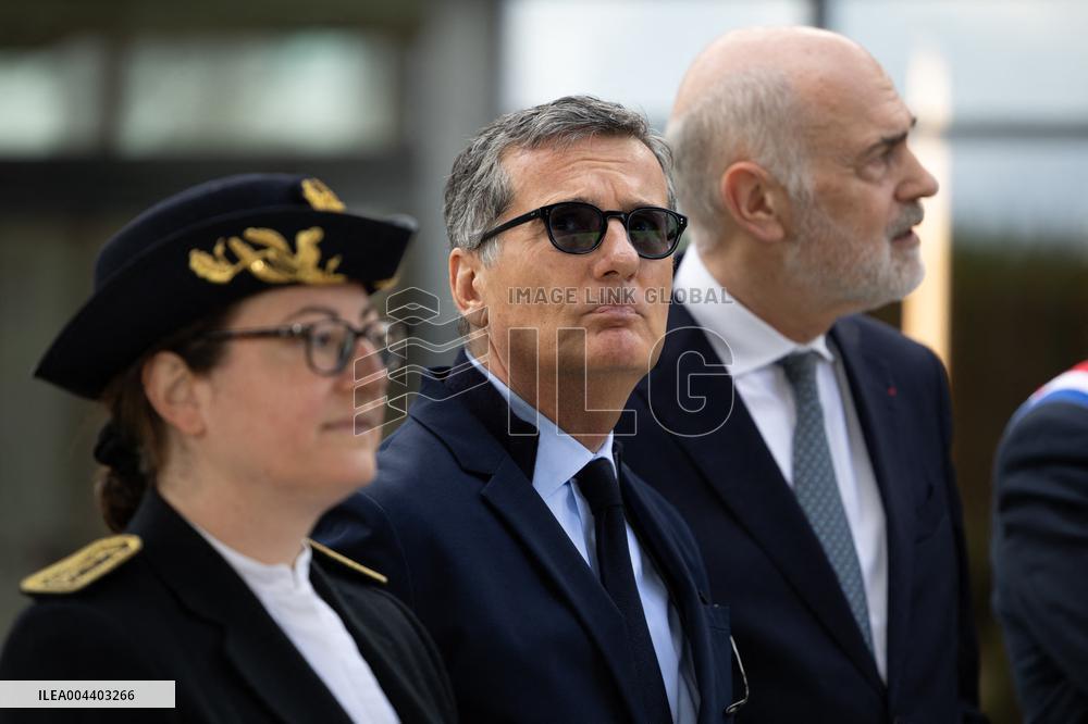 President Macron Visits EssilorLuxottica Laboratory - Wissous