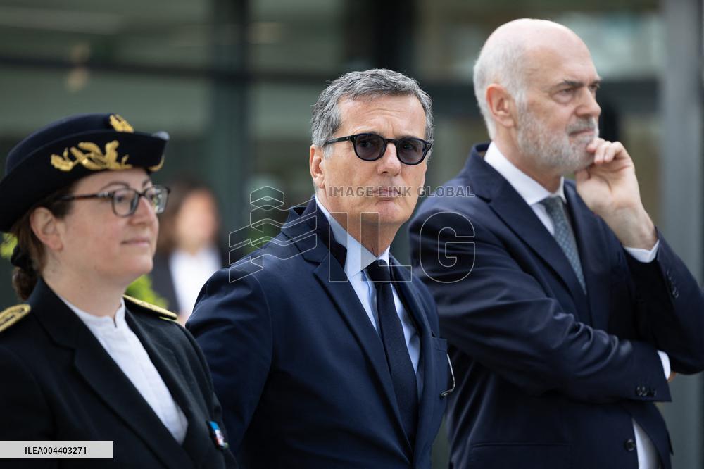 President Macron Visits EssilorLuxottica Laboratory - Wissous