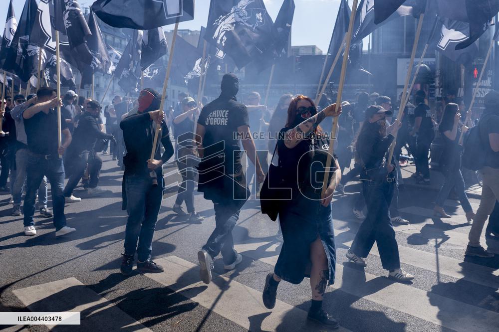 Neo-Fascist Demonstration - Paris