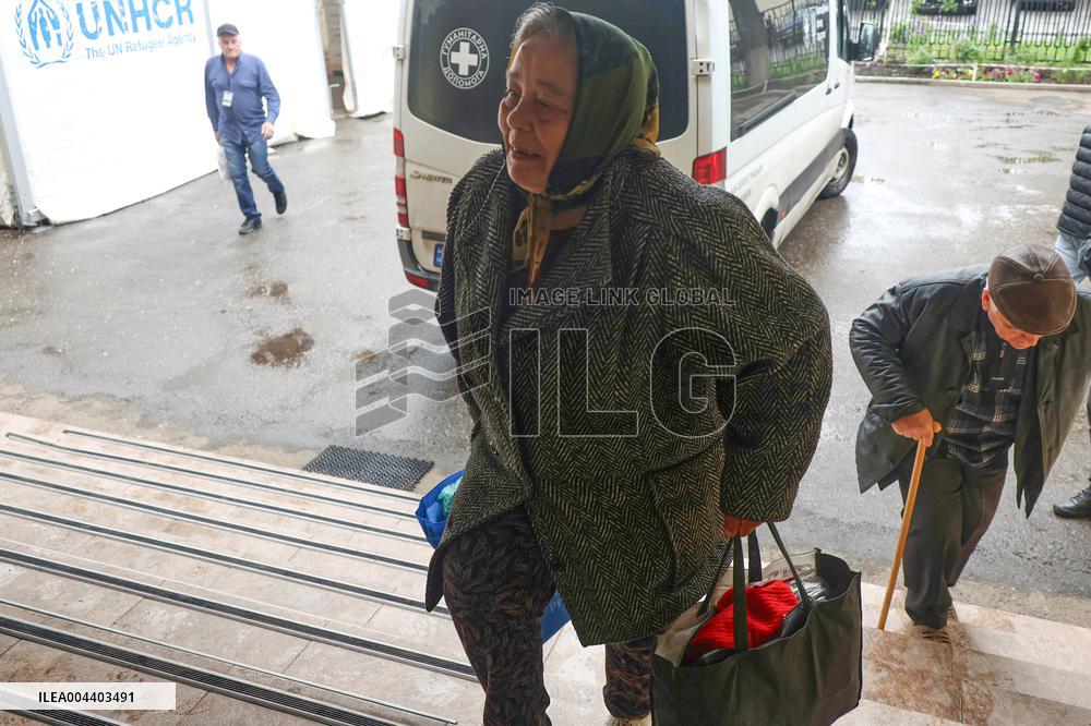Evacuation transit centre in Kharkiv