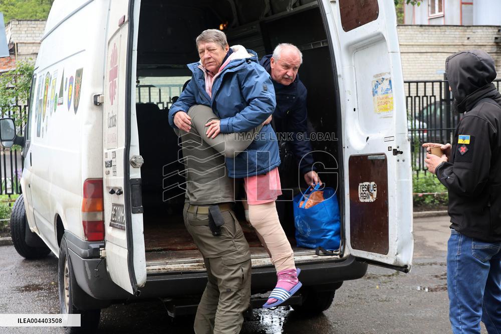 Evacuation transit centre in Kharkiv