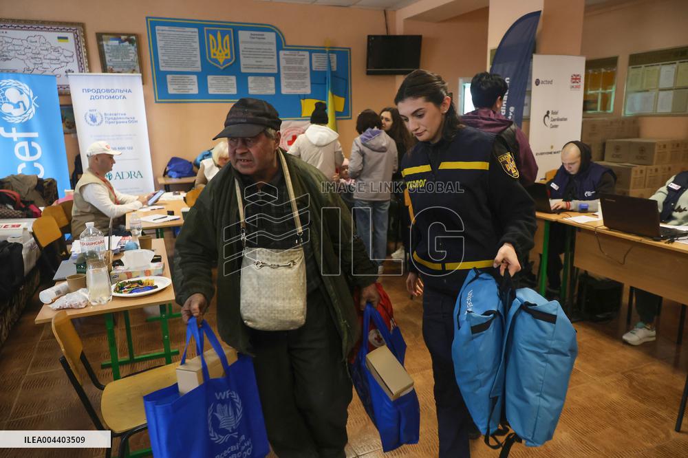 Evacuation transit centre in Kharkiv
