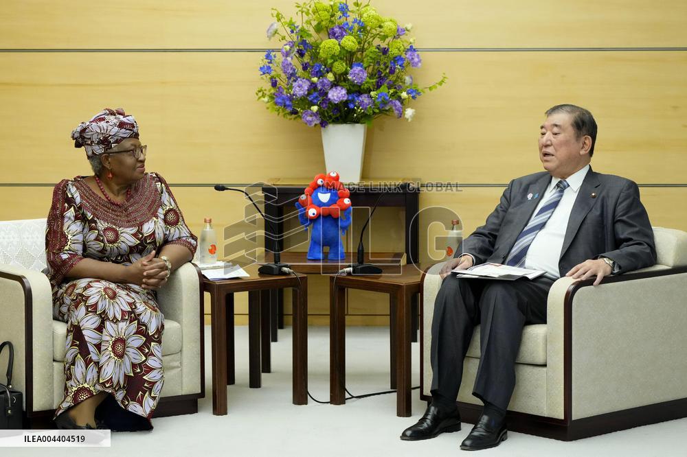 Japan PM Ishiba meets WTO head Okonjo-Iweala