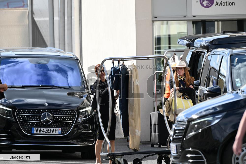 Atmosphere Upon The Arrival Of Kim Kardashian At Le Bourget