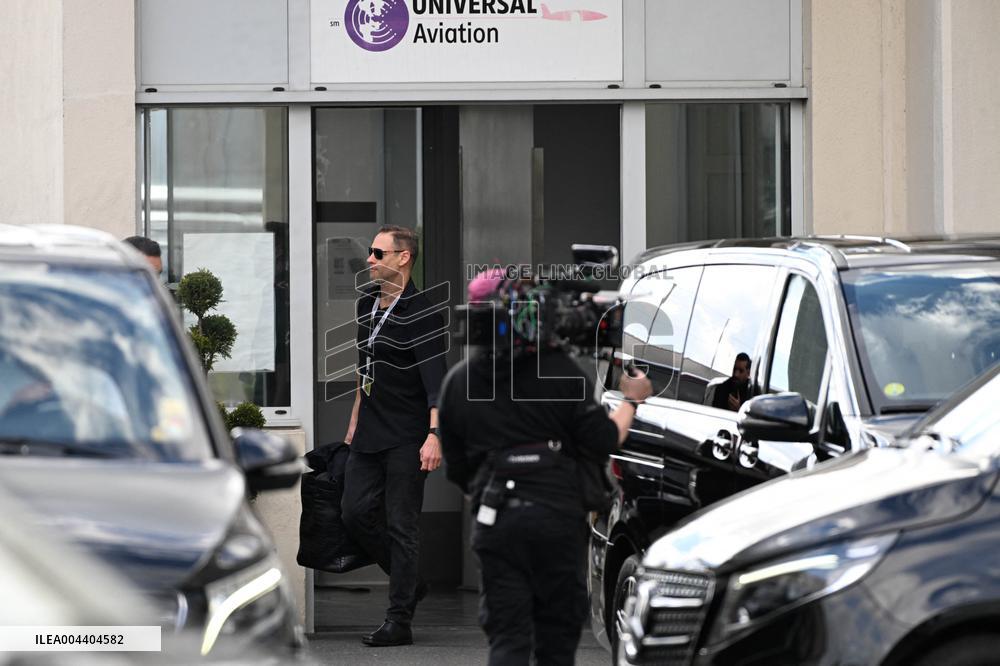 Atmosphere Upon The Arrival Of Kim Kardashian At Le Bourget