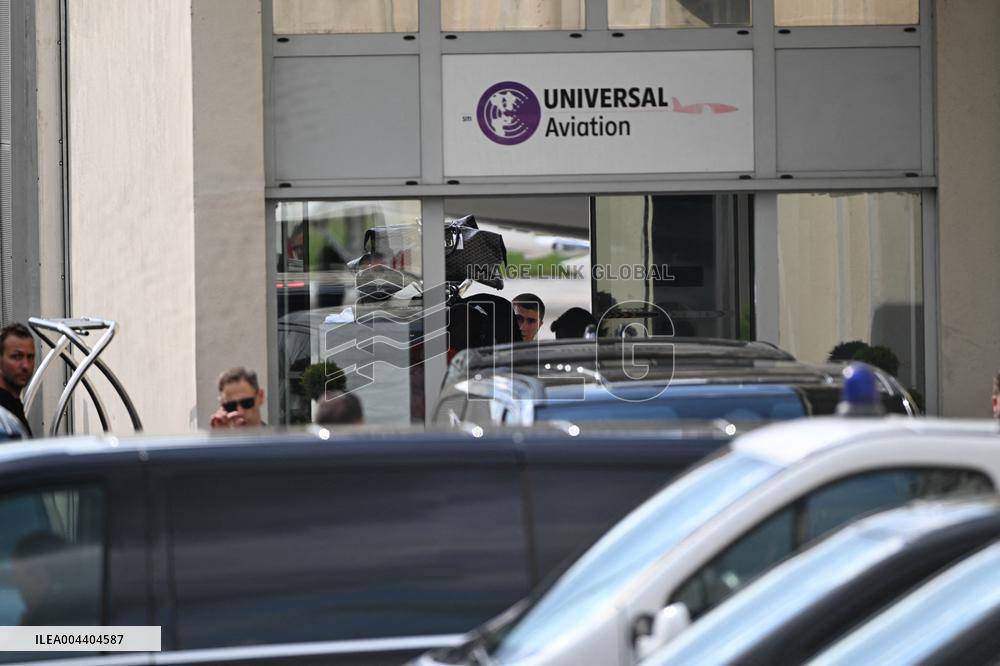 Atmosphere Upon The Arrival Of Kim Kardashian At Le Bourget