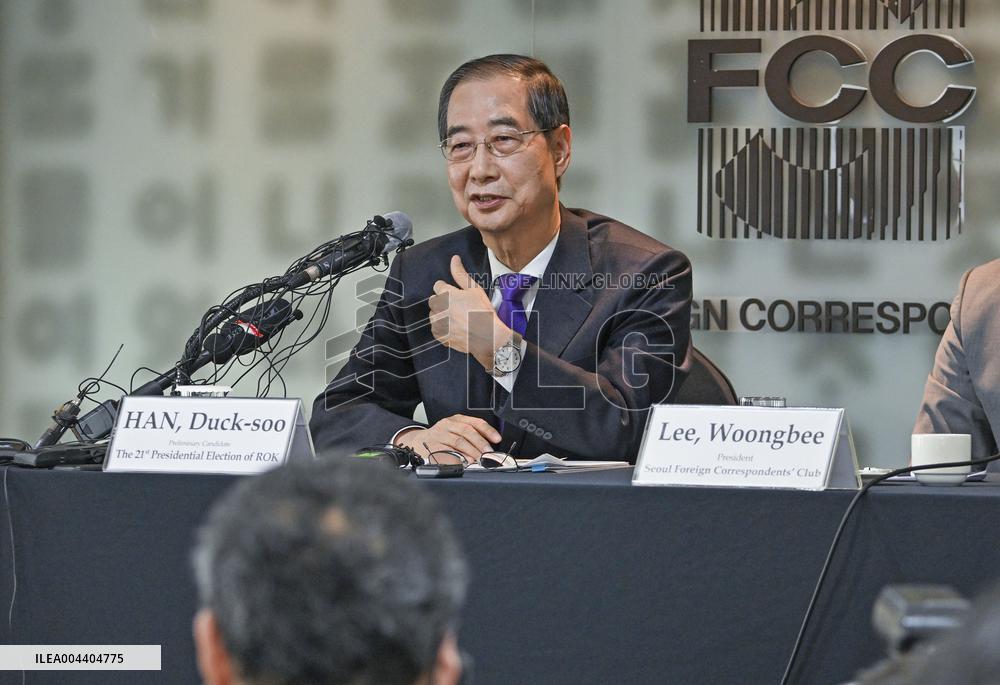 South Korea's former Prime Minister Han