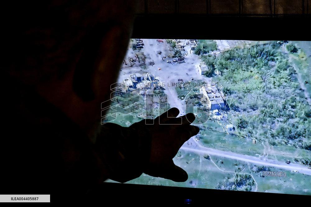 Ukrainian UAV pilots operate Domakha reconnaissance drone in Donetsk region