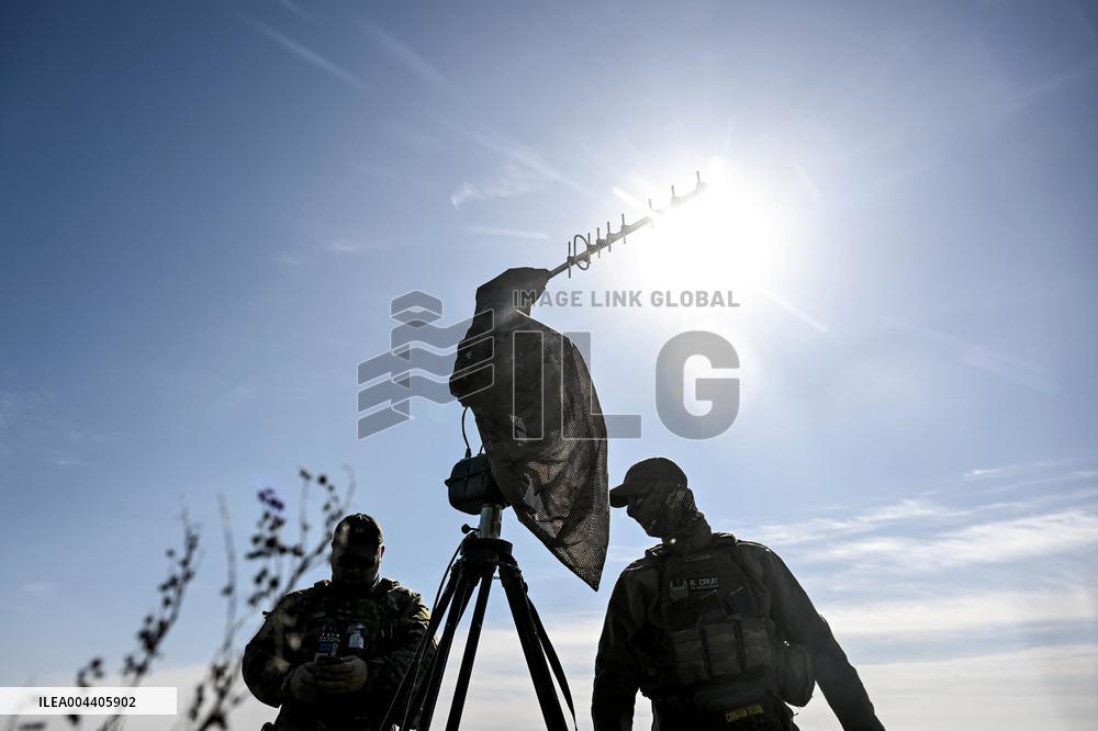 Ukrainian UAV pilots operate Domakha reconnaissance drone in Donetsk region