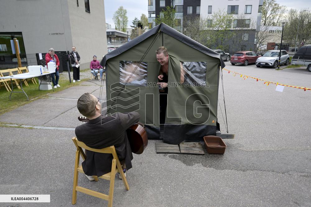 Sauna church, inspired by Eurovision entry KAJ's Bara Bada Bastu