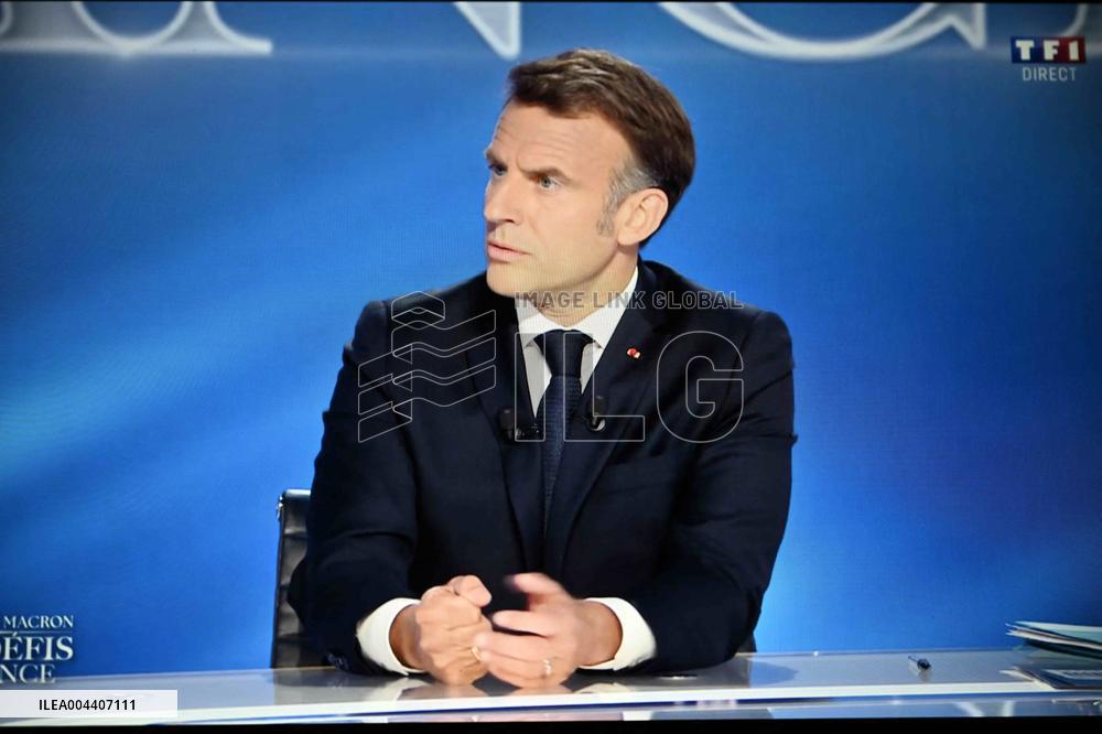 President Macron Speaks On French Television - Paris