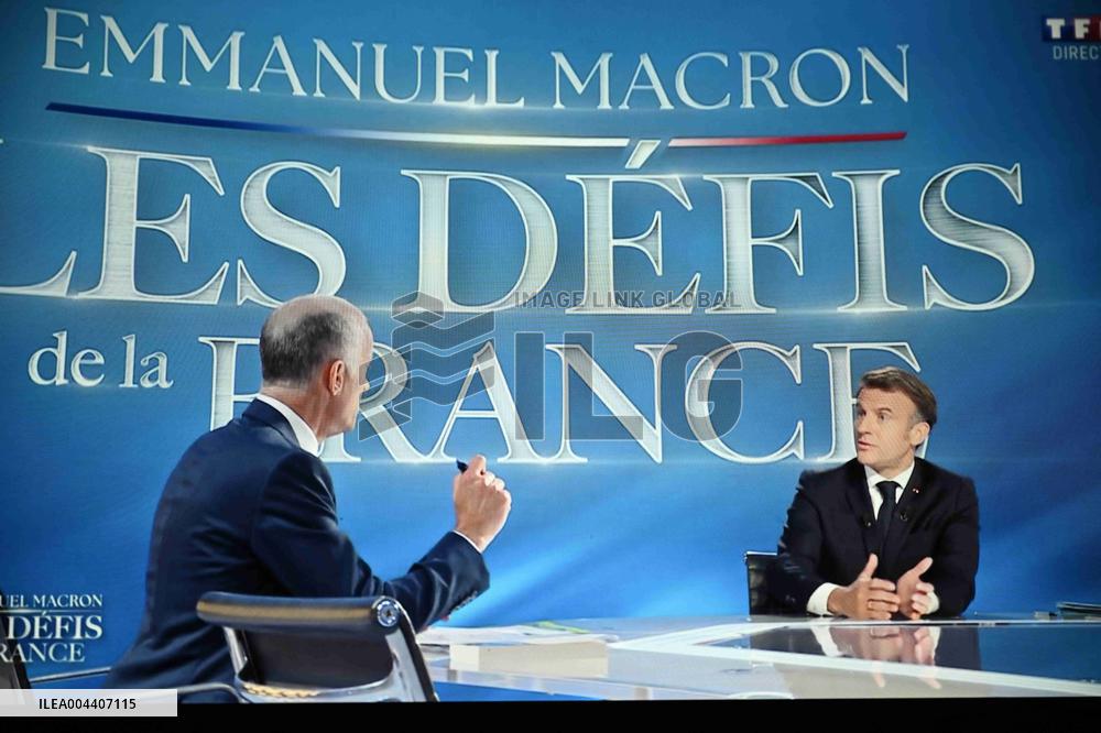 President Macron Speaks On French Television - Paris