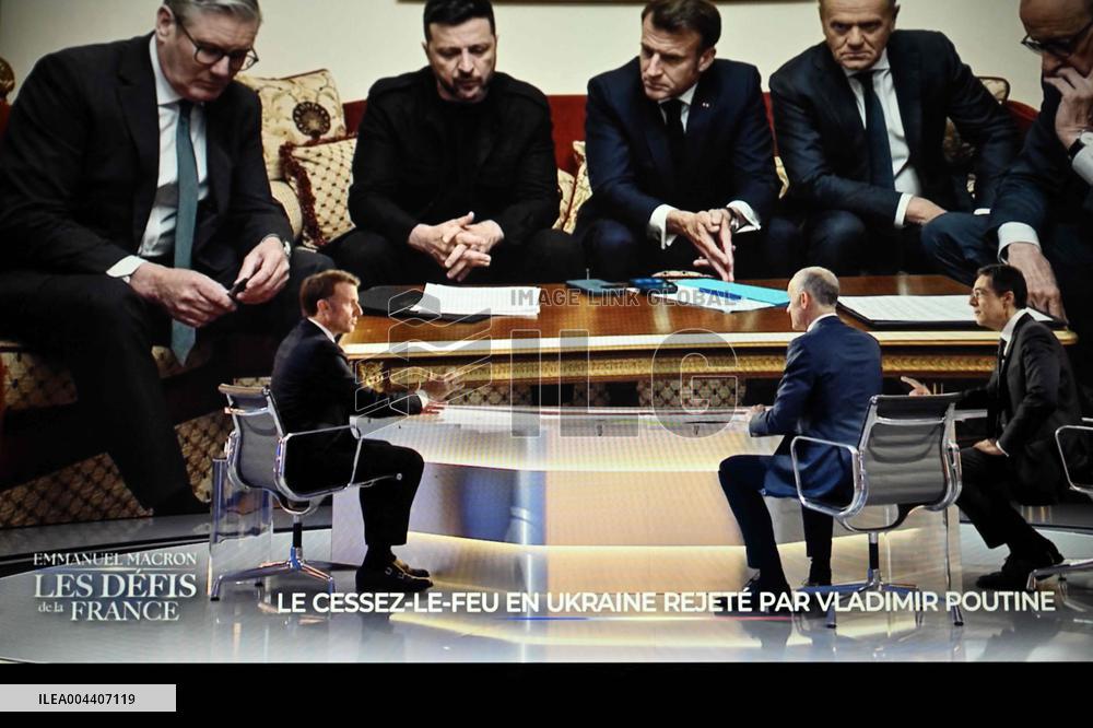 President Macron Speaks On French Television - Paris