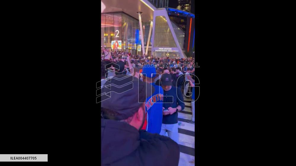 US: NY Knicks Fans Pack Street Outside MSG After Win Over Celtics 2