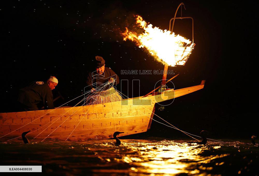 Opening of cormorant fishing season in central Japan