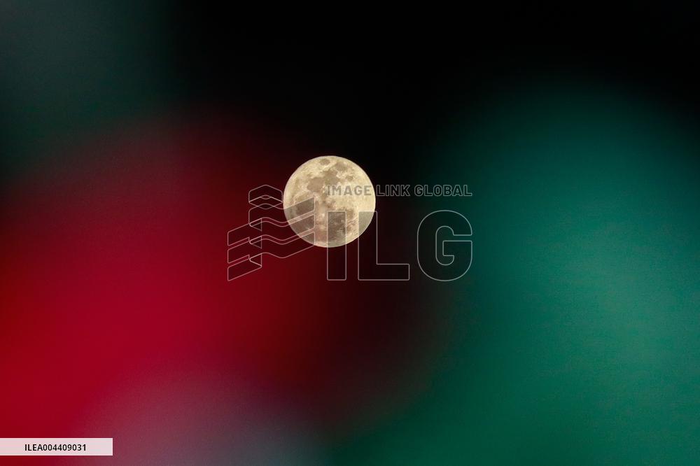 The Full Moon Flower Moon Seen Over Mexico City