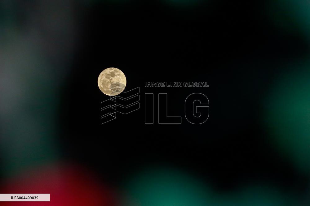 The Full Moon Flower Moon Seen Over Mexico City