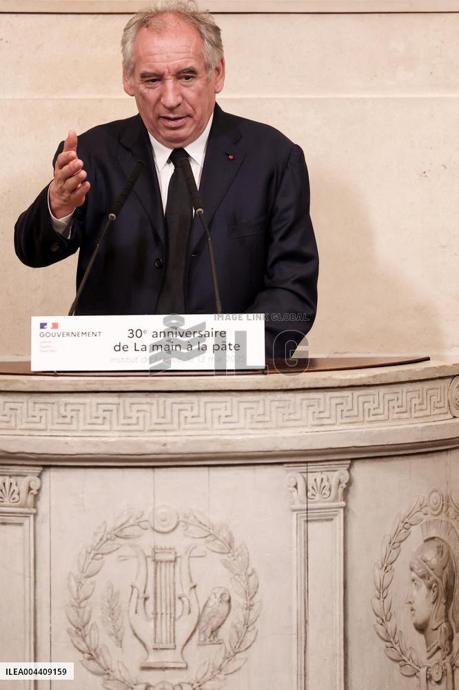 Francois Bayrou at 30th anniversary of the programme " La main a la pate " - Paris