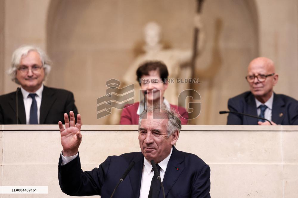 Francois Bayrou at 30th anniversary of the programme " La main a la pate " - Paris