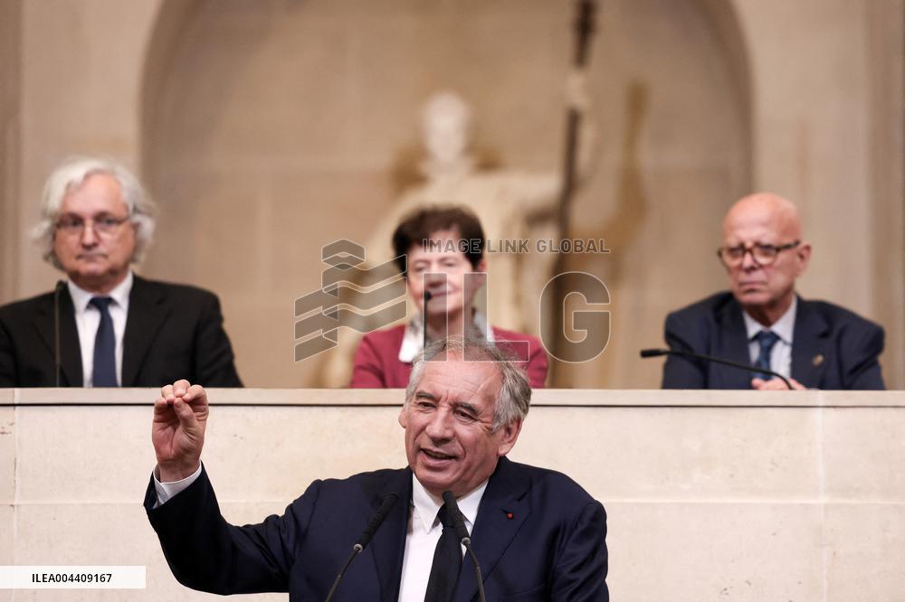 Francois Bayrou at 30th anniversary of the programme " La main a la pate " - Paris