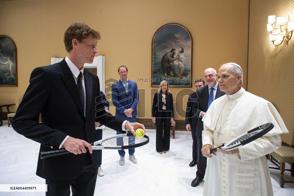Pope Leo XIV Meets Tennis Champion Jannik Sinner - Vatican