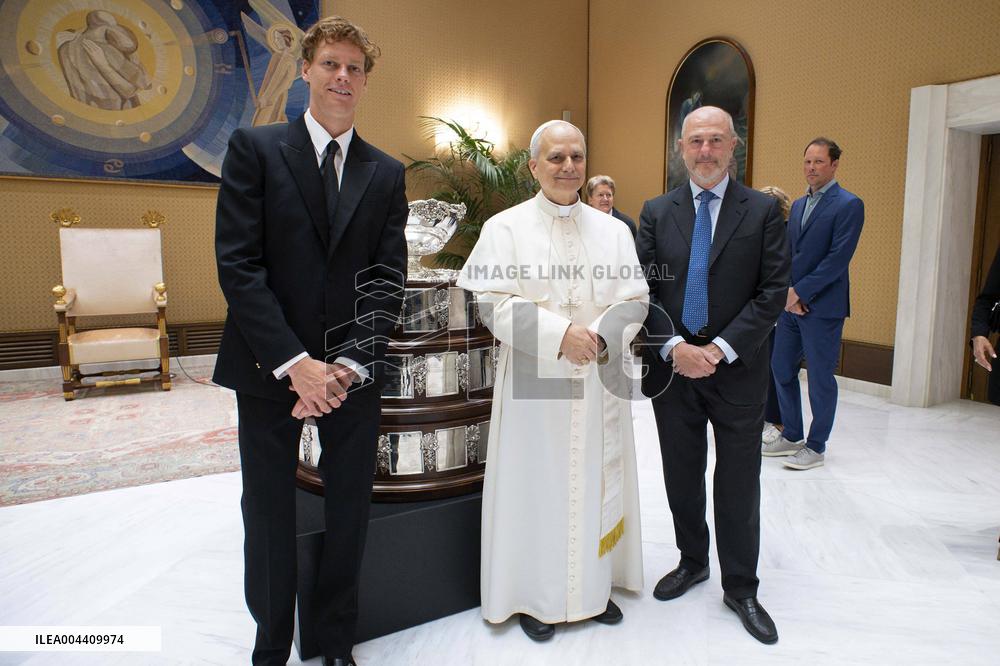 Pope Leo XIV Meets Tennis Champion Jannik Sinner - Vatican