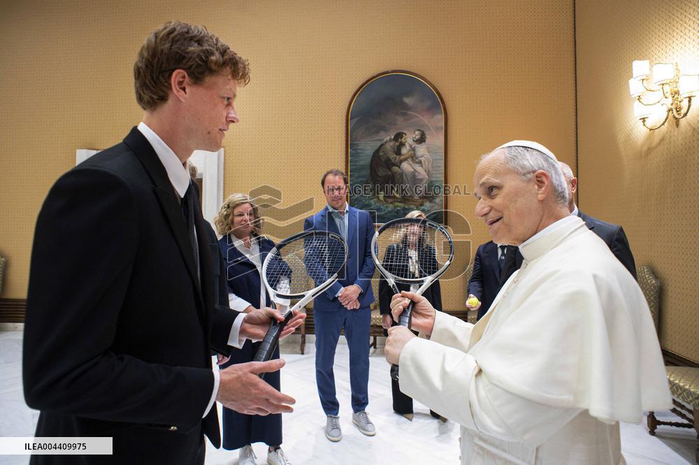 Pope Leo XIV Meets Tennis Champion Jannik Sinner - Vatican