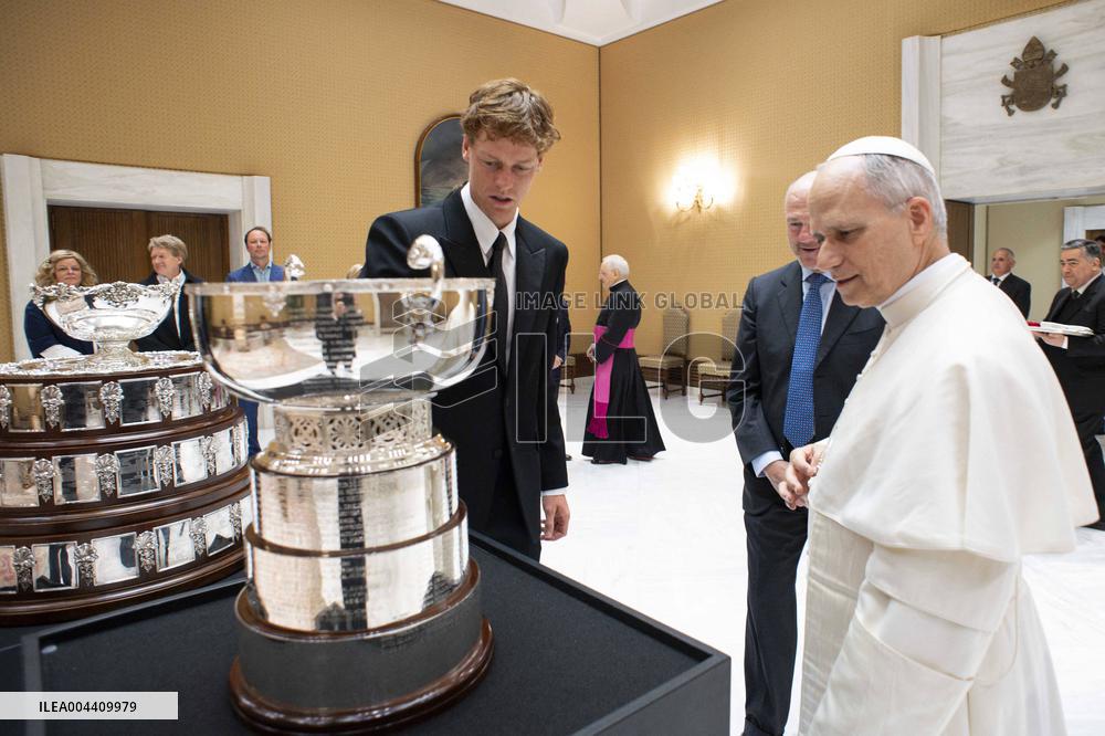 Pope Leo XIV Meets Tennis Champion Jannik Sinner - Vatican