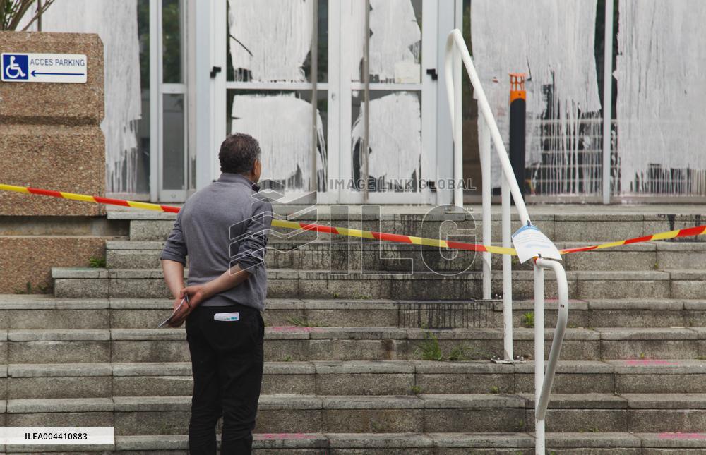 Axa Headquarters Targeted by Extinction Rebellion - Nantes