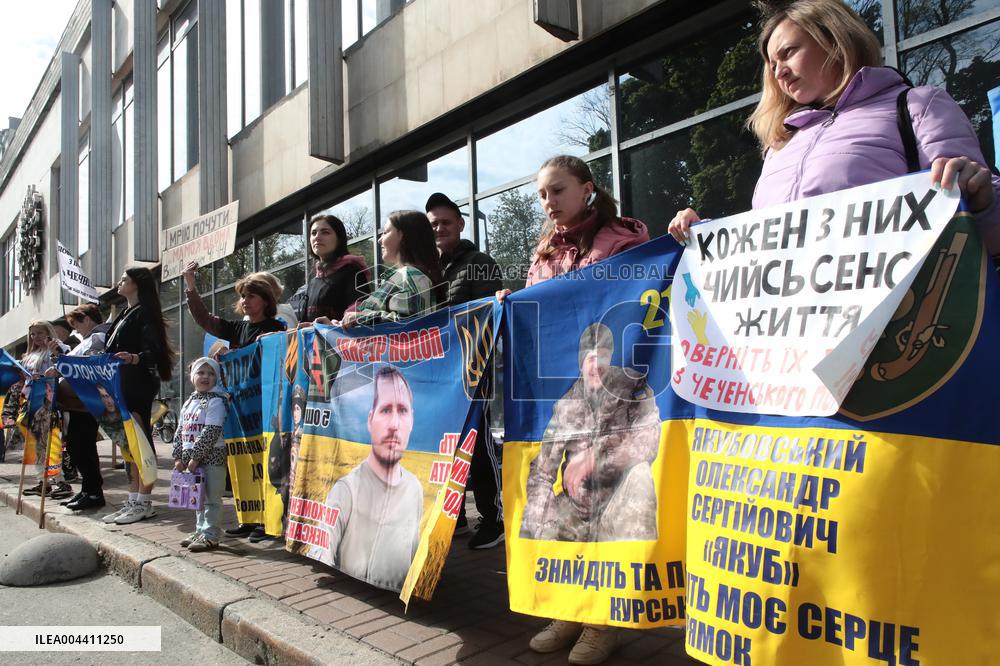 Rally in support of Ukrainian POWs at parliament in Kyiv