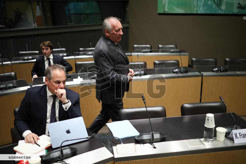 Hearing of Francois Bayrou at National Assembly - Paris