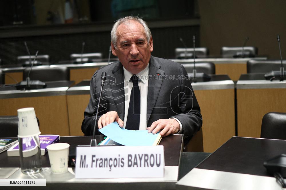 Hearing of Francois Bayrou at National Assembly - Paris