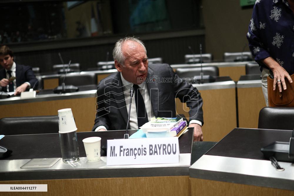 Hearing of Francois Bayrou at National Assembly - Paris