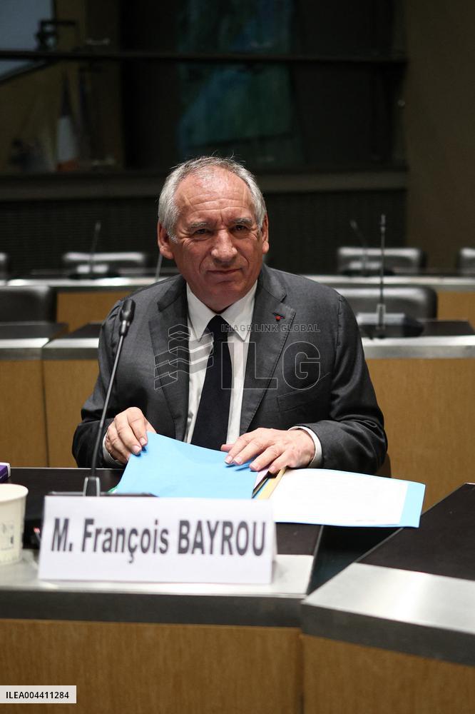 Hearing of Francois Bayrou at National Assembly - Paris