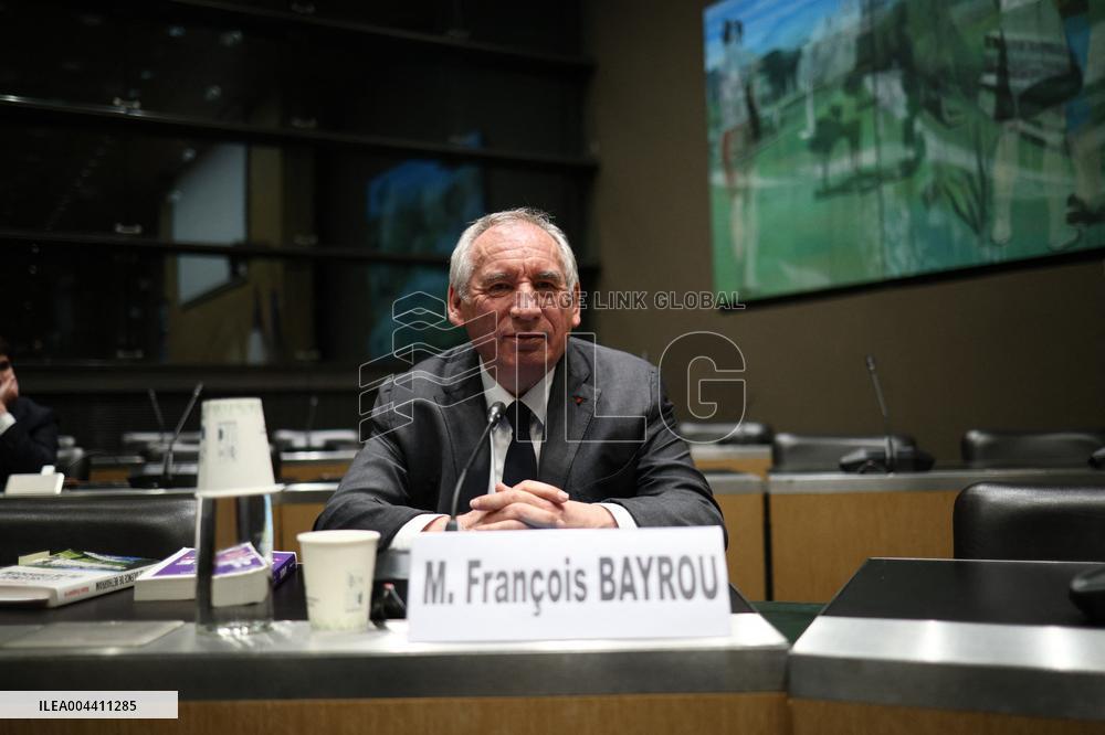 Hearing of Francois Bayrou at National Assembly - Paris