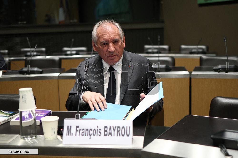 Hearing of Francois Bayrou at National Assembly - Paris