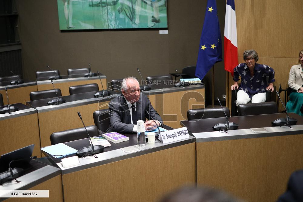 Hearing of Francois Bayrou at National Assembly - Paris